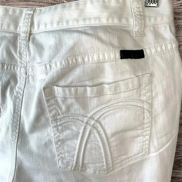 Liz Claiborne Jeans Boyfriend Fit Straight Crop Cuffed Size 10 White Mid Rise - Picture 10 of 16